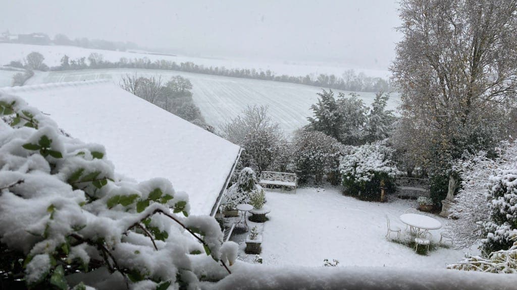 Collines du Perche, dans le secteur de Mortagne-au-Perche sous la neige, le jeudi 21 novembre. Collines du Perche, dans le secteur de Mortagne-au-Perche sous la neige, le jeudi 21 novembre.