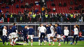 Les Bleus à l'échauffement à San Siro