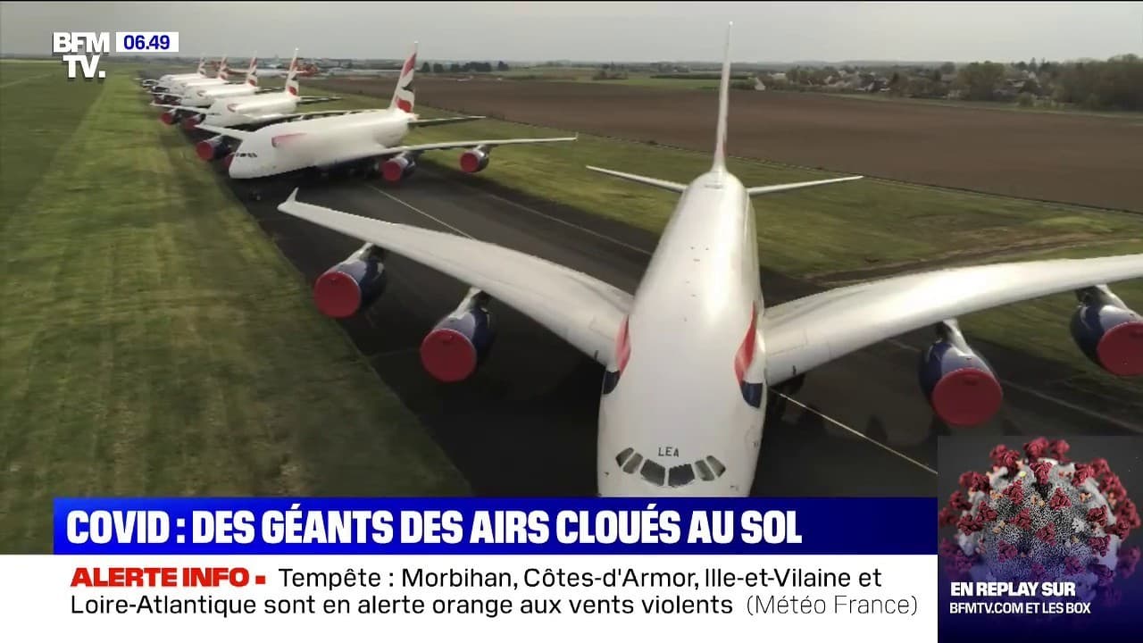 Covid19 des centaines d'avions cloués au sol avec la baisse du trafic