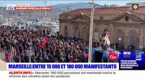 Marseille: entre 15.000 et 180.000 manifestants contre la réforme des retraites, un chiffre en baisse