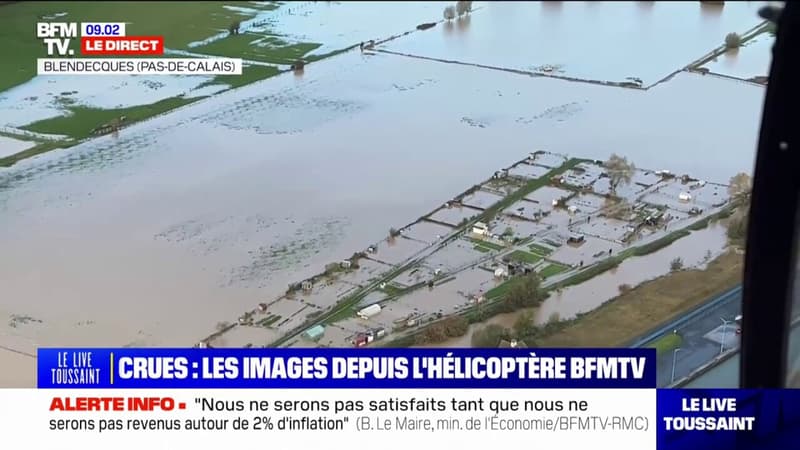 Pas-de-Calais: les images impressionnantes des crues depuis l'hélicoptère de BFMTV