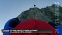 Les images impressionnantes d'un vol en base-jump au sommet de la Croix des Têtes