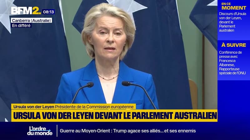 "Tant pour l'Europe que pour l'Australie, il est impératif, d'un point de vue stratégique, de nouer de bonnes relations avec la Chine", prévient Ursula von der Leyen