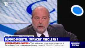 Éric Dupond-Moretti appelle RN et LFI à ne pas être "une opposition de blocage"