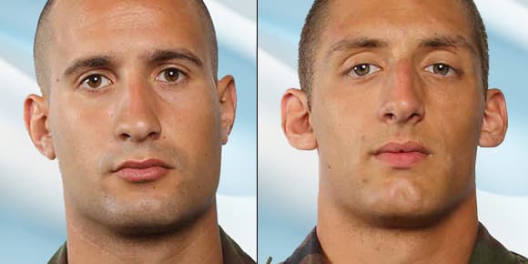 Les soldats Nicolas Voaker et Antoine Le Quiniot étaient âgés de 22 et 23 ans. Les soldats Nicolas Voaker et Antoine Le Quiniot étaient âgés de 22 et 23 ans.