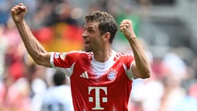 Thomas Muller célèbre un but avec le Bayern Munich pendant la Coupe du monde des clubs, le 15 juin 2025