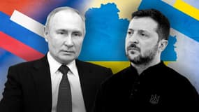 Le président russe Vladimir Poutine et le président ukrainien Volodymyr Zelensky.