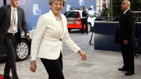 Theresa May, lors de son arrivée à Bruxelles. 