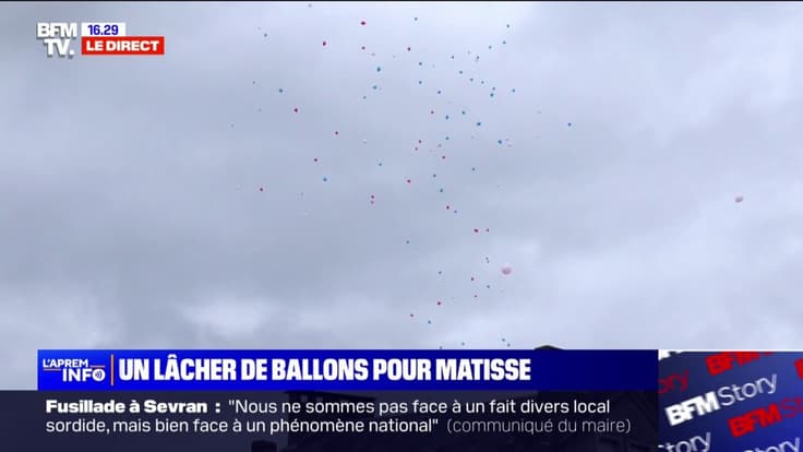 Mort de Matisse: un lâcher de ballons en hommage à l'adolescent