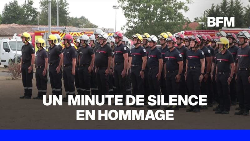 Incendie en Gironde: une minute de silence en hommage aux deux pompiers morts à Mérignac