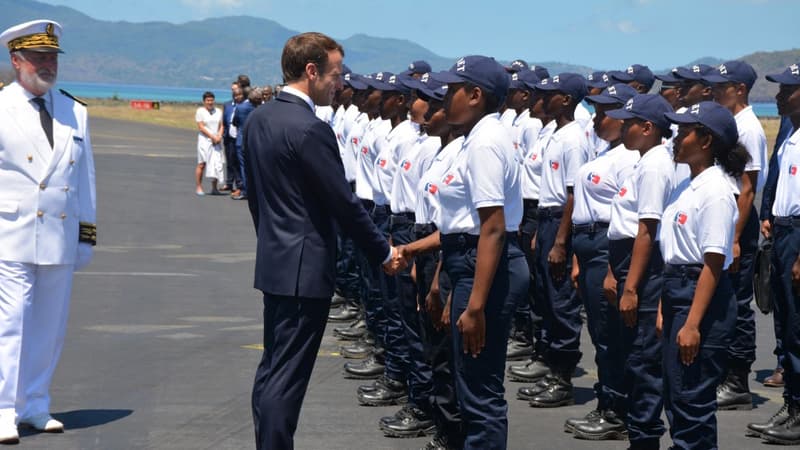 Emmanuel Macron en déplacement à Mayotte le 22 octobre 2019.