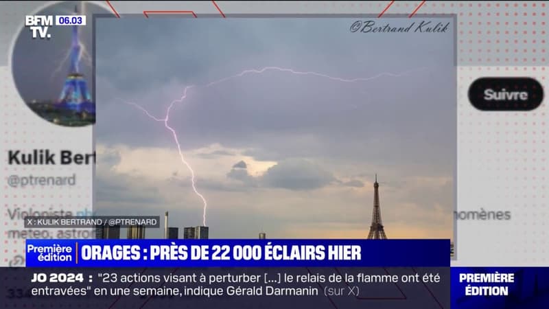 Regarder la vidéo Orages: un avion foudroyé au-dessus de Paris et 22.000 éclairs recensés en France