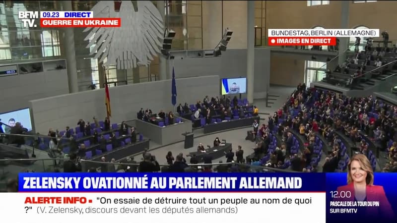 Volodymyr Zelensky ovationné au parlement allemand