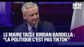  Bruno Le Maire tacle Jordan Bardella : "la politique c'est pas Tiktok" 