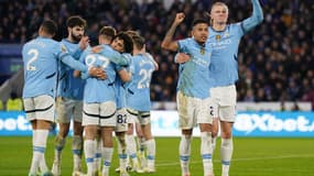 Erling Haaland et Savinho lors de Leicester-Manchester City le 29 décembre 2024