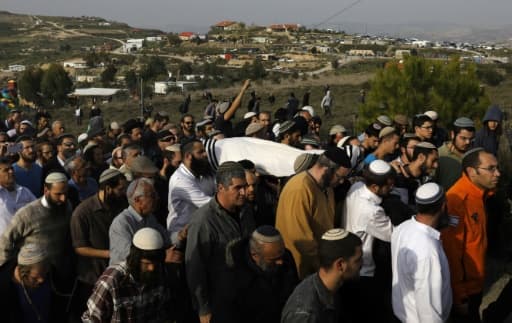 Les funérailles du rabbin Raziel Shevah, le 10 janvier 2018 à Havat Gilad, en Cisjordanie occupée Les funérailles du rabbin Raziel Shevah, le 10 janvier 2018 à Havat Gilad, en Cisjordanie occupée