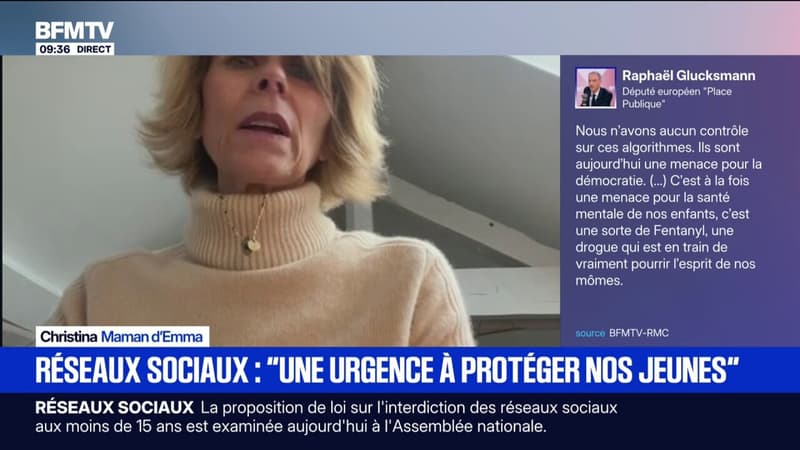 Réseaux sociaux: "Une fois qu'ils sont happés dans cette spirale, ils ne s'en sortent plus", assure Christina, mère d'Emma qui s'est suicidée