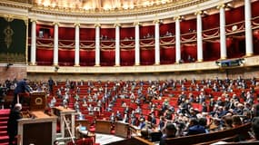 L'hémicycle de l'Assemblée nationale française, le 5 janvier 2022
