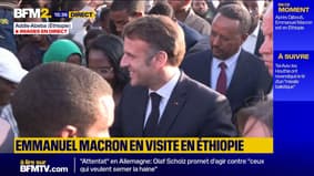 Emmanuel Macron arrive au Palais national éthiopien