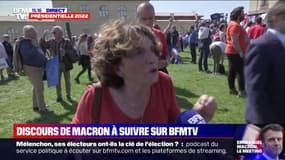 Meeting d'Emmanuel Macron à Marseille: cette militante salue "la politique extraordinaire" du candidat président