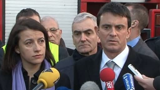 Cécile Duflot et Manuel Valls se sont rendus mercredi matin à Gennevilliers, où un incendie a fait 5 morts.