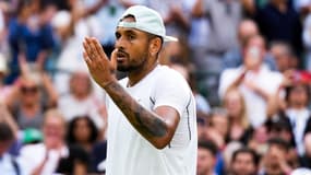 Nick Kyrgios lors de son quart de finale à Wimbledon, le 6 juillet 2022