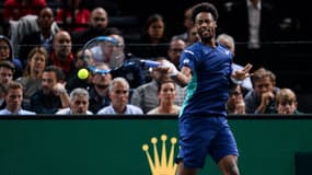 Gaël Monfils lors du Masters 1000 de Paris-Bercy, à l'AccorHotels Arena le 30 octobre 2019