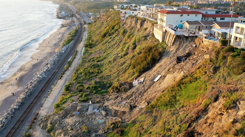 Californie: d'impressionnants glissements de terrain à proximité de maisons côtières