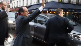 François Hollande le 15 janvier à Paris, après une visite au forum "La France s'engage".