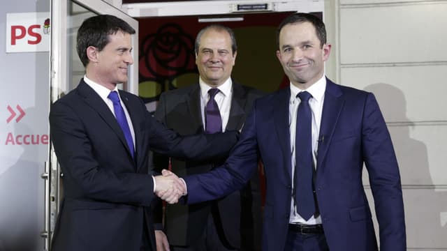 Manuel Valls, Jean-Christophe Cambadélis et Benoît Hamon.