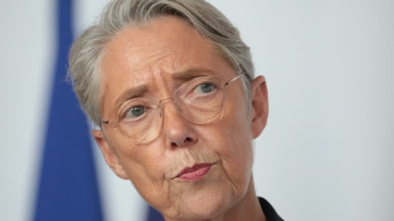 La Première ministre Elisabeth Borne le 25 juillet 2023 au Havre 