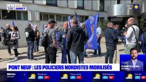 "On n'accepte pas la qualification d'homicide volontaire": les policiers nordistes se sont mobilisés aujourd'hui pour apporter leur soutien à leur collègue mis en examen, après avoir ouvert le feu sur le Pont-Neuf à Paris