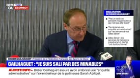 Patinage: "J'ai fait bien davantage que mon travail (...) car une fédération sportive n'est ni la police, ni la justice", déclare Didier Gailhaguet