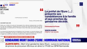 Eure: les hommages continuent après la mort d'un gendarme fauché sur l'A13