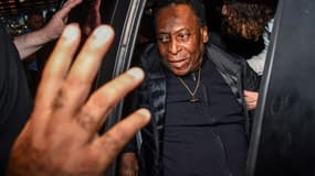 La légende brésilienne du foot Pelé, le 9 avril 2019 à l'aéroport de Guarulhos, près de Sao Paulo 
