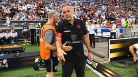Ugo Mola lors de la demi-finale de Toulouse face à Bayonne, le 20 juin 2025