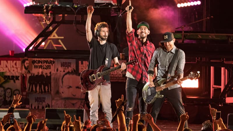 Les musiciens de Linkin Park sont remontés sur scène pour le concert "Linkin Park And Friends Celebrate Life In Honor Of Chester Bennington" au Hollywood Bowl, le 27 octobre 2017