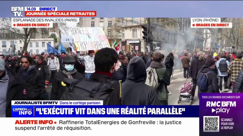 Manifestation contre la réforme des retraites: le cortège s'élance à Paris