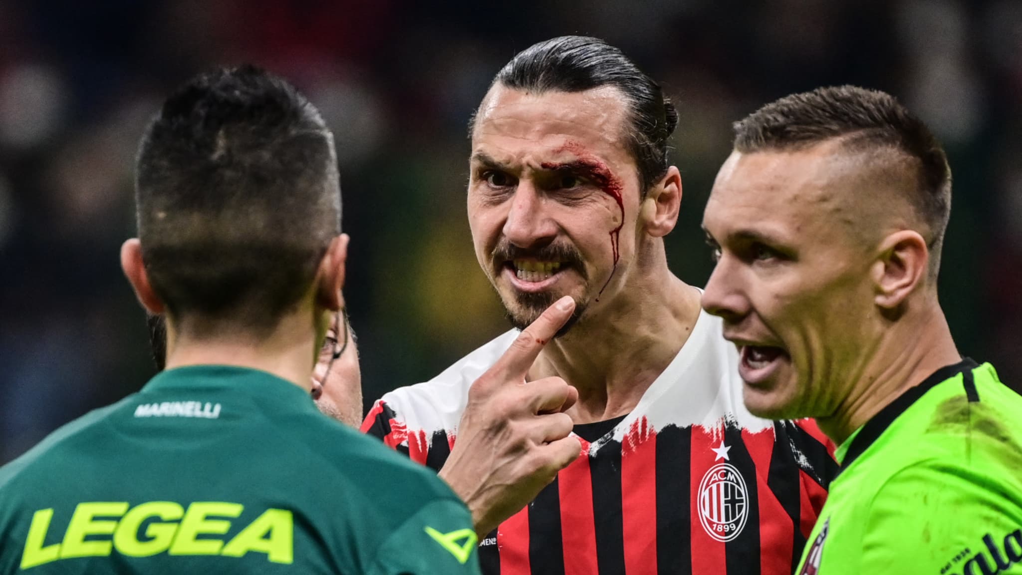 Ibrahimovic in blood after a violent clash with Medel