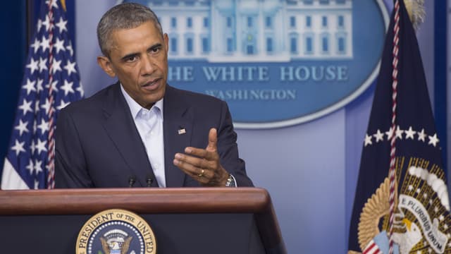 Le président américain Barack Obama lors d'une conférence de presse à la Maison Blanche, le 18 août 2014.
