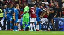 Mattéo Guendouzi et les Marseillais lors des incidents de Nice-OM