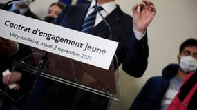 Jean Castex a dévoilé le Contrat d'Engagement Jeune, le 2 novembre 2021 à Vitry-sur-Seine