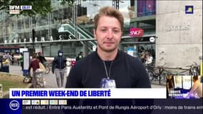 Paris: à la gare Montparnasse, de nombreux voyageurs profitent de ce premier week-end sans la limite des 100km