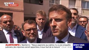 Emmanuel Macron: "Je veux dire l'émotion de la Nation toute entière après la mort du jeune Nahel et dire à sa famille toute notre solidarité"