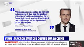 Emmanuel Macron émet des doutes sur la gestion chinoise du coronavirus