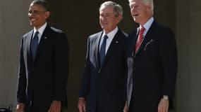 Barack Obama, George W. Bush et Bill Clinton, en 2013.
