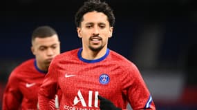 Marquinhos et Kylian Mbappé (ici le 21 février 2021) étaient bien présents à l'entraînement avant de défier Manchester City.