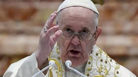 Le pape François en la basilique Saint-Pierre-de-Rome ce dimanche de Pâques 2021. 