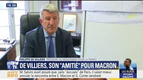 "Ce n'est pas parce qu'on est amis qu'on est aligné. Il est capable de tout entendre", déclare De Villiers à propos de Macron