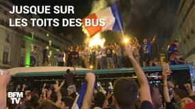 Sur les toits des bus, dans le métro… À Paris, on n’arrêtait plus les supporters ce mardi soir